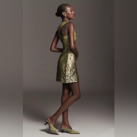 Anthropologie Maeve Sleeveless Brocade Shift Mini Dress Size L - Picture 8 of 8